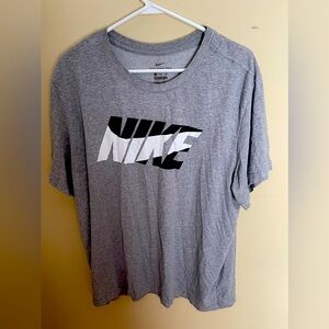 Nike air gray with black and white letters